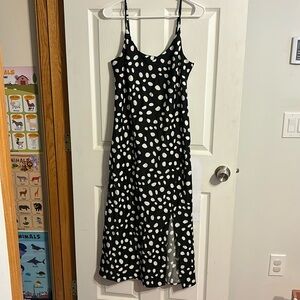 Satin Polka Dot Maxi Dress